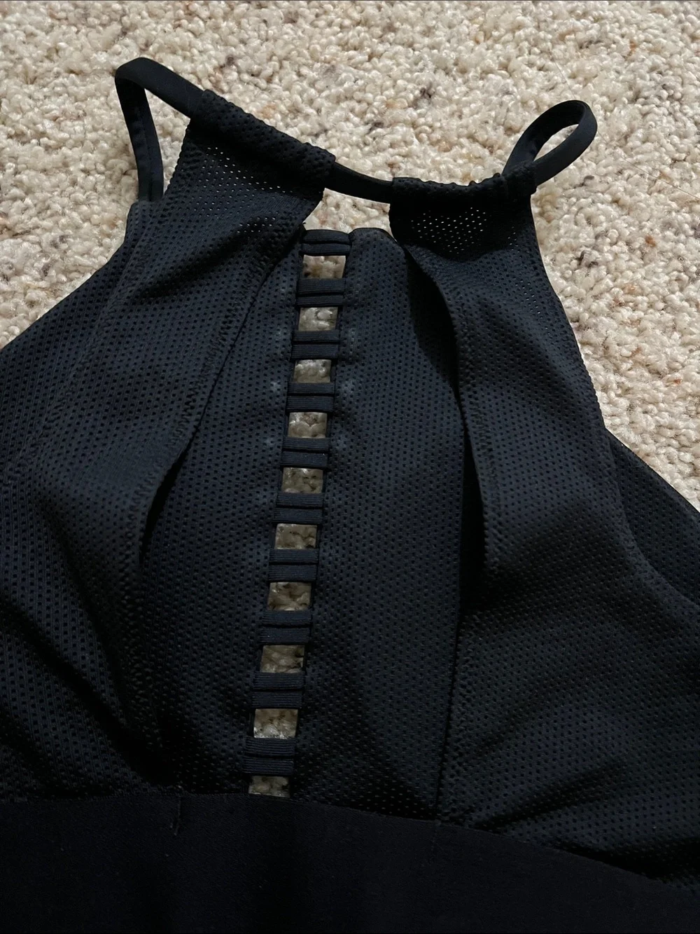 Nike Black High-Neck Ladder-Front Sports Bra